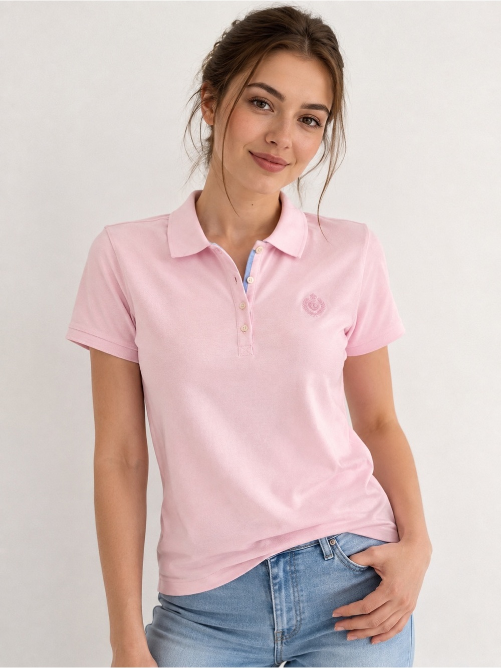 Liz Claiborne Women’s Pink Polo Shirt XL Classic Fit 100% Cotton